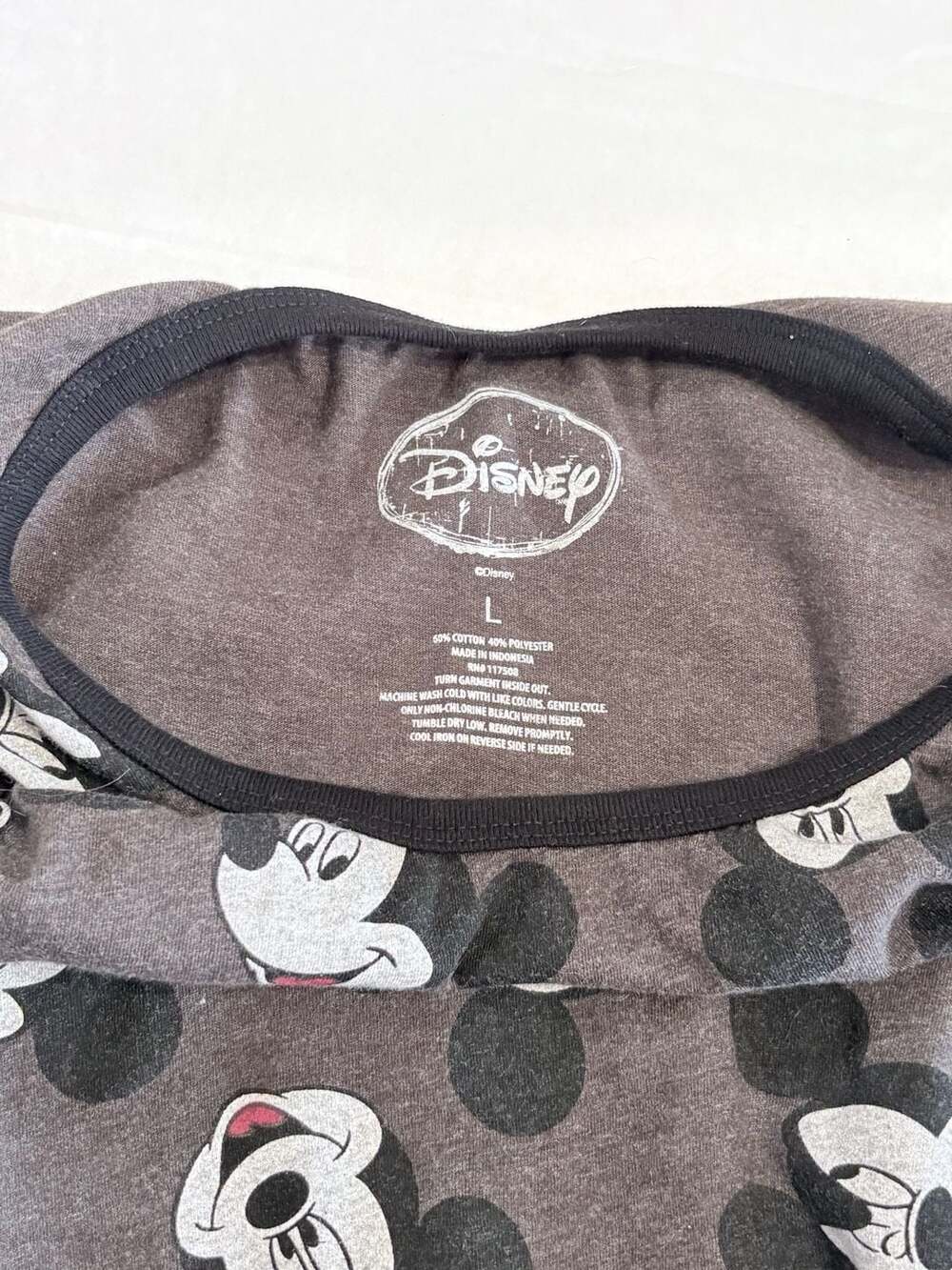 Disney Mickey Mouse All-Over Print Sleeveless Tank Top Grey Size Large #1175 - Picture 5 of 7